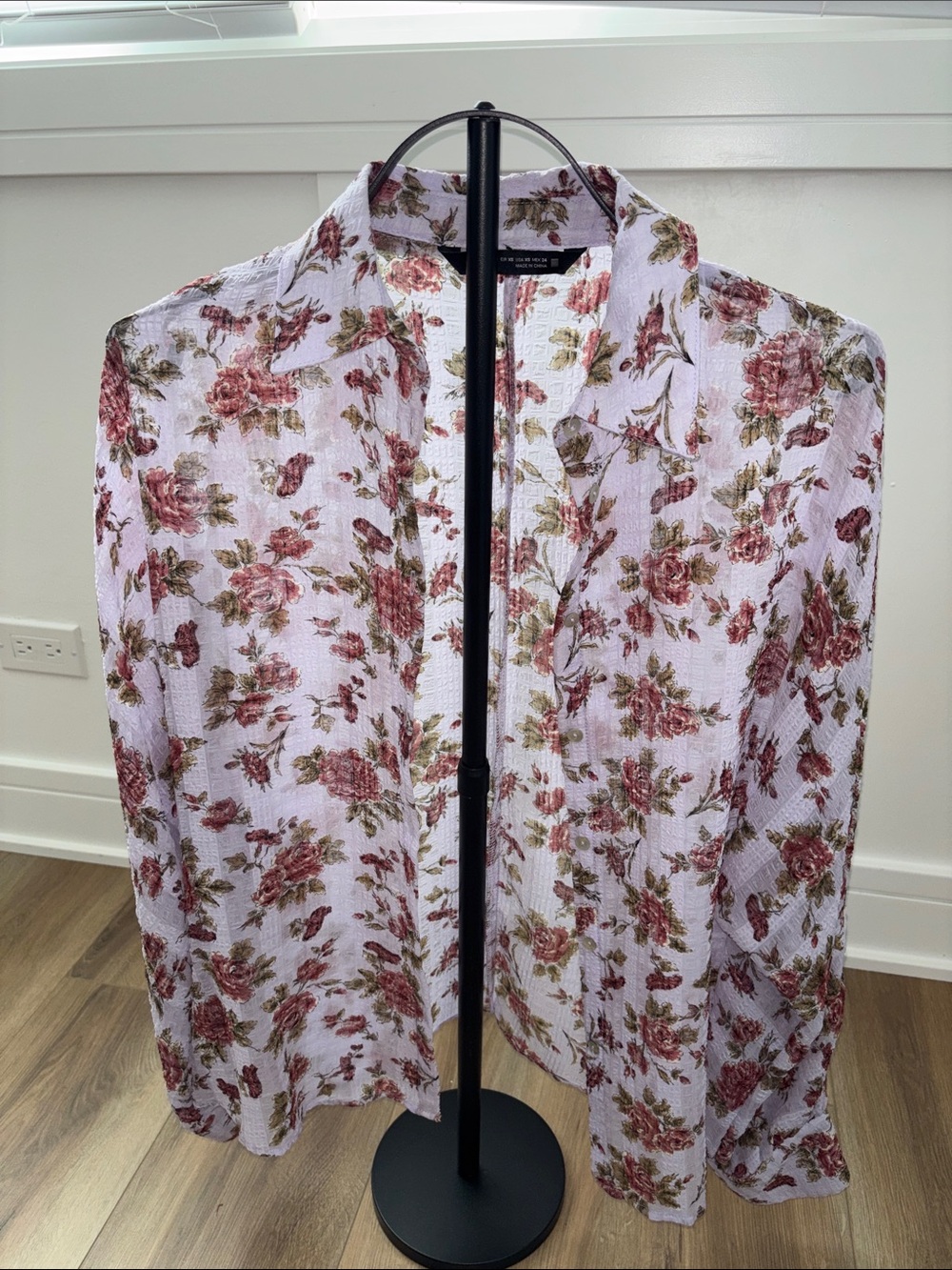 Zara Pink Floral Lightweight Men's Shirt Jacket
